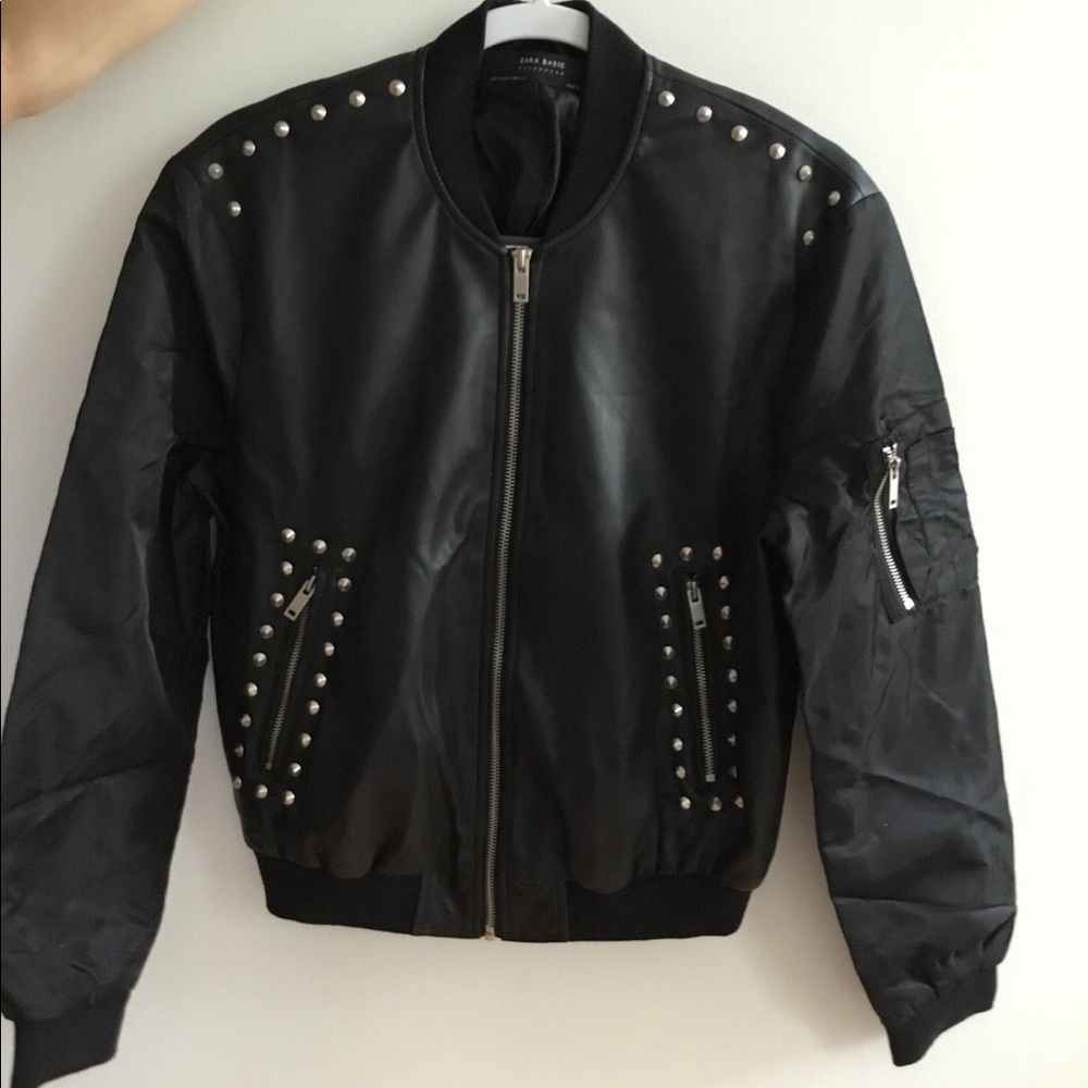 Zara Punk & Love Studded Bomber Jacket - Picture 2 of 5